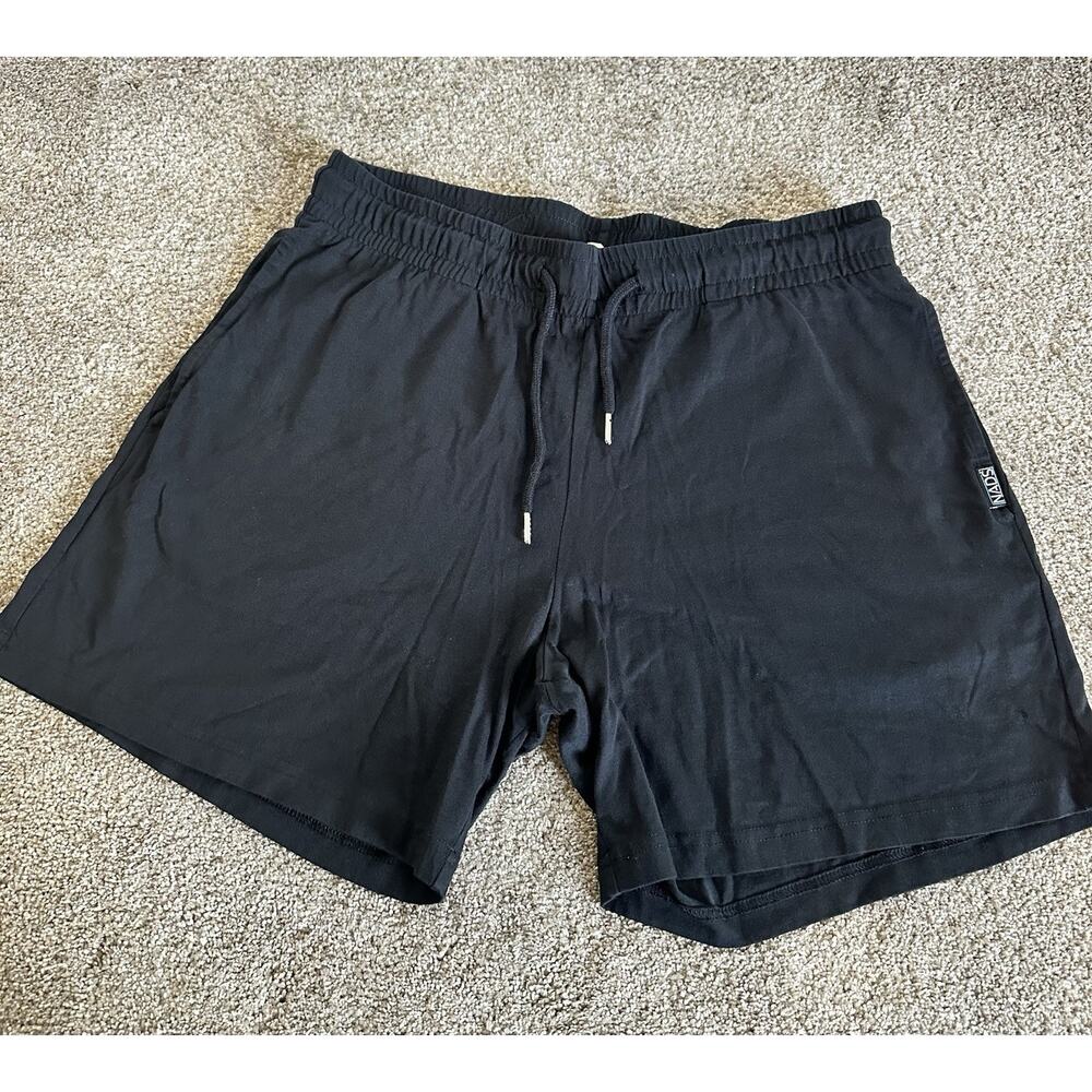 NADS Commando Shorts Mens 2XL XXL Black Lounge Sleep Pockets Drawstring Cotton